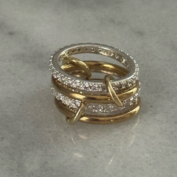 Modest Lu Jewelry - Gold Silver Crystal Stack Ring 

Size 7

Brand New